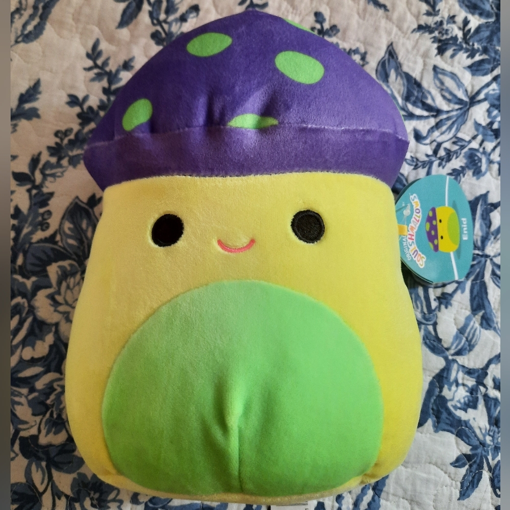 Squishmallows Enid the Blacklight Mushroom 8" NWT Very Hard to Find!